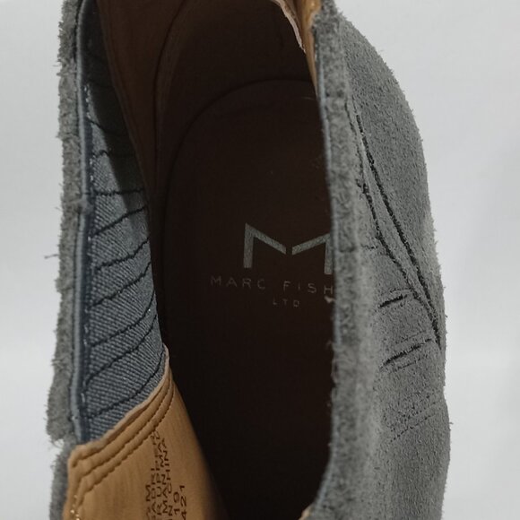 MARC FISHER Ltd Gadri Suede Leather Heeled Ankle Boot In Gray Womens Size 5.5 - Picture 9 of 13